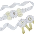 Set fascia premaman bianca e oro con spille per futura mamma e papà per baby shower - Bianco