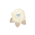 Elegant cream Daddy To Be corsage with satin rose and blue footprint detail for baby shower - Cream White Pin (Daddy To Be)