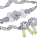 Set cintura maternità grigia con fiori e spille Mommy To Be per baby shower party - Grigio