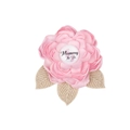 Pink and gold Mommy To Be corsage for baby shower with satin petals and glitter leaves - Pink Pin (Mommy To Be)