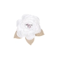 White satin Mommy To Be corsage with champagne gold glitter leaves for baby showers - White Pin (Mommy To Be)