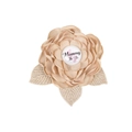 Champagne floral Mommy To Be corsage pin with pink footprints for baby shower events - Champagne Pin (Mommy To Be)
