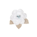 White and gold Daddy To Be corsage badge with blue footprints for baby shower party - White Pin (Daddy To Be)
