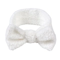 Bandeau à nœud en peluche blanche pour bébés et enfants, accessoire cheveux hiver doux - Blanc
