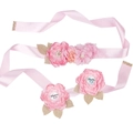 Pink Baby Shower Sash and Corsage Set with Mommy To Be and Daddy To Be lettering - Pink Jewelry Set