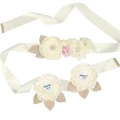 Creamy white maternity sash and matching corsage set for baby shower photoshoot - Milk White Set