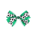 Dettaglio del fiocco verde per capelli con motivi di calcio per accessori sportivi - Verde