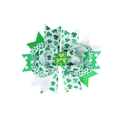 Barrette à nœud multicouche de la Saint-Patrick avec trèfles verts et blancs - 4#