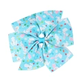 Lazo para el pelo infantil de Pascua con estampados de conejos y huevos en azul - Patrón de Conejo Azul Claro (3#)