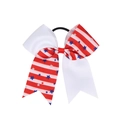 Lazo para el pelo del Día de la Independencia con bandera de EE. UU. y goma negra - Patrón 2 (Estampado Completo de Estrellas y Franjas)