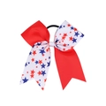Lazo para el pelo con estrellas del Día de la Independencia de EE. UU. con goma - Patrón 3 (Estrellas Rojas y Azules sobre Blanco)
