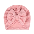 Turbante rosa para recién nacido con lazo grande y tejido de punto jacquard suave - Pasta de Frijol (Ondulación del Agua)