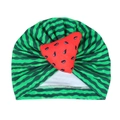 Baby Turban Mütze mit grünem Wassermelonenmuster und roter Schleife als Detail - Gefüllte Wassermelonen-Deko