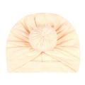 Gorro turbante de algodón suave para bebé con diseño de nudo donut en color albaricoque - Amarillo Oca
