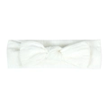 Detalle de diadema blanca para bebé con textura de encaje y lazo grande de punto - Blanco