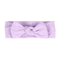 Detalle de diadema para bebé lavanda con punto de diamante elástico y lazo suave de conejo - Morado