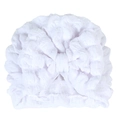 Turbante bianco per neonati con grande fiocco e finitura in tessuto a nido d'ape - Bianco