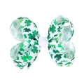 Detailed macro shot of St. Patrick's clover patterned grosgrain ribbon bow clip - Small Size (2#)