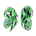 Détail d'un nœud papillon rayé avec des trèfles verts pour la fête de la Saint-Patrick - 7# Trèfle Rayé