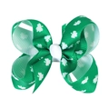 Détail du nœud papillon vert avec motif de trèfle pour la Saint-Patrick - 8# Vert Uni