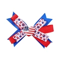 Lazo para el pelo tema bandera USA con cintas roja blanca azul y clip corazón estrella - Estilo de Patrón de Fiesta Festiva (5#)