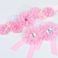 Écharpe de maternité florale rose avec broches assorties pour fête prénatale et photos - Rose