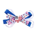 Independence Day hair clip with layered stars and stripes bow and heart flag center - Stars Stripes Heart Resin Style (6#)