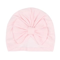 Detailansicht der rosa Baby-Turban-Mütze mit atmungsaktivem Mesh und großer Schleife - Rosa