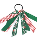 Chouchous de Noël avec rubans Père Noël et motifs festifs colorés pour filles - Vert Foncé Père Noël Flocon (5#)