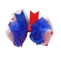 Fiocco per capelli a strati in pizzo con colori rosso, bianco e blu per l'Indipendenza - Rosso Con Base Blu