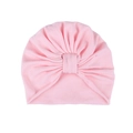Turbante rosa morbido per neonati con design a nodo frontale per bebè e neonati - Taglia unica / Rosa