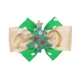 Nœud papillon de Noël avec pois verts et un ornement de sapin scintillant à paillettes - Style Sapin de Noël 3D à Pois Verts (A6)