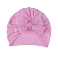 Bonnet turban rose pour nouveau-né avec un grand nœud orné de strass brillants - Chapeau Uniquement / Rose