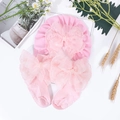 Ensemble bébé bonnet turban et chaussettes roses avec nœuds en dentelle - Rose