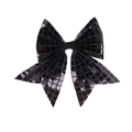 Sparkly black sequin plaid bow hair clip for girls party performance and cheerleading - Black