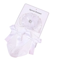 Neugeborenes Baby-Set mit weißem Spitzen-Stirnband und Socken mit Strass und Schleifen - Weißes Mützen- und Socken-Set