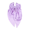 Barrette à cheveux gros nœud en satin lavande avec strass et longs rubans soyeux - Violet Clair