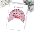 Rosa weiche Baumwolle Sprout Bonnet für Babys mit süßem Kaninchen-Aufnäher auf Karte - Cartoon Hase Stil (Nur Hut) / Altrosa