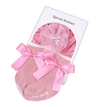 Pink infant socks and headband set with satin bows, tulle flowers, and rhinestones - Dusty Rose Hat and Socks Set