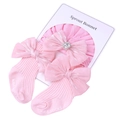 Ensemble chaussettes et bandeau bébé rose avec nœuds scintillants et strass - Ensemble de papier cartonné / Rose