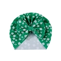 Turbante neonato verde per San Patrizio con stampe di trifogli e grande fiocco - Base Verde Fiocco Verde