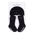 Set neonato nero con cappello e calzini con fiori 3D per bambini dai 0 ai 12 mesi - Calze Lunghe / Nero