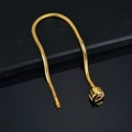 Pulsera de cadena de serpiente de acero inoxidable dorado con cierre de enchufe - 18cm / Dorado