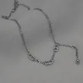 Collar minimalista de acero inoxidable con colgante de nariz de cerdo sobre tela - Plateado (S-N1238-01)