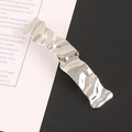 Minimalist silver wavy metal hair clip with a sleek polished finish on a modern backdrop - Silver