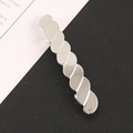 Fermaglio per capelli a treccia in lega d'argento lucido per donna con design minimalista - Argento