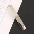 Fermaglio per capelli rettangolare minimalista in metallo argento con finitura lucida - Argento