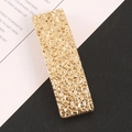 Fashion golden rectangular hair clip with textured relief design for women - Hammered Rectangular Style / Gold