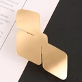 Fermaglio per capelli minimalista in metallo oro opaco con un moderno design geometrico triplo - Oro
