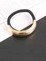 Elastisches Haargummi mit schwarzem Seil und ovalem, goldglänzendem Metallelement - Gold